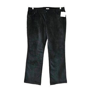 LIZ CLAIBORNE Plus Size Black Stretchy Thin & Soft Courdaroy Pants Sz. 16